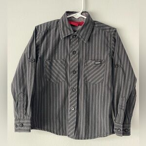 Montage Boys Black & Grey Striped Long Sleeve Button Up
Dress Shirt Size 4T